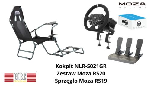 Moza R5 Bundle Zestaw Trzypedałowy + NLR GT Lite NLR-S021GR