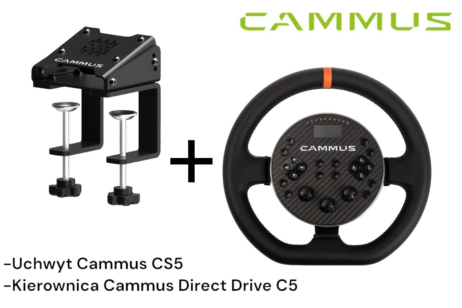 Zestaw Cammus Kierownica Direct Drive C5 + Mocowanie CS5