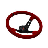 Kierownica DriftShop czerwona zamsz 35cm / 90mm DS-90-RED - obrazek 4