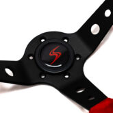 Kierownica DriftShop czerwona zamsz 35cm / 90mm DS-90-RED - obrazek 2